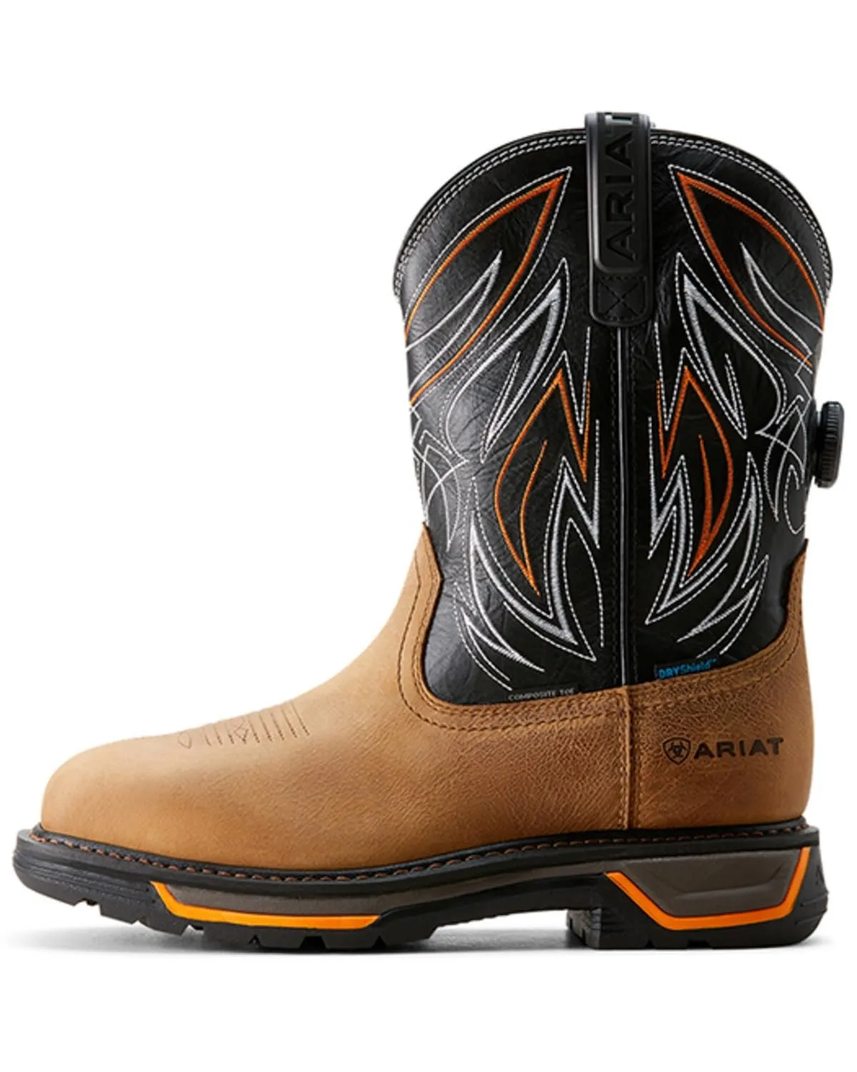 Ariat Men's Big Rig BOA Waterproof Composite Toe Work Boot, Natural Tan/Black