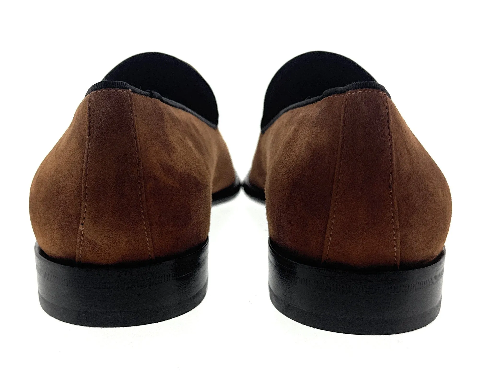 Dolce & Gabbana Men's Brown Suede Loafers Slip-On Dress Shoes-EU42