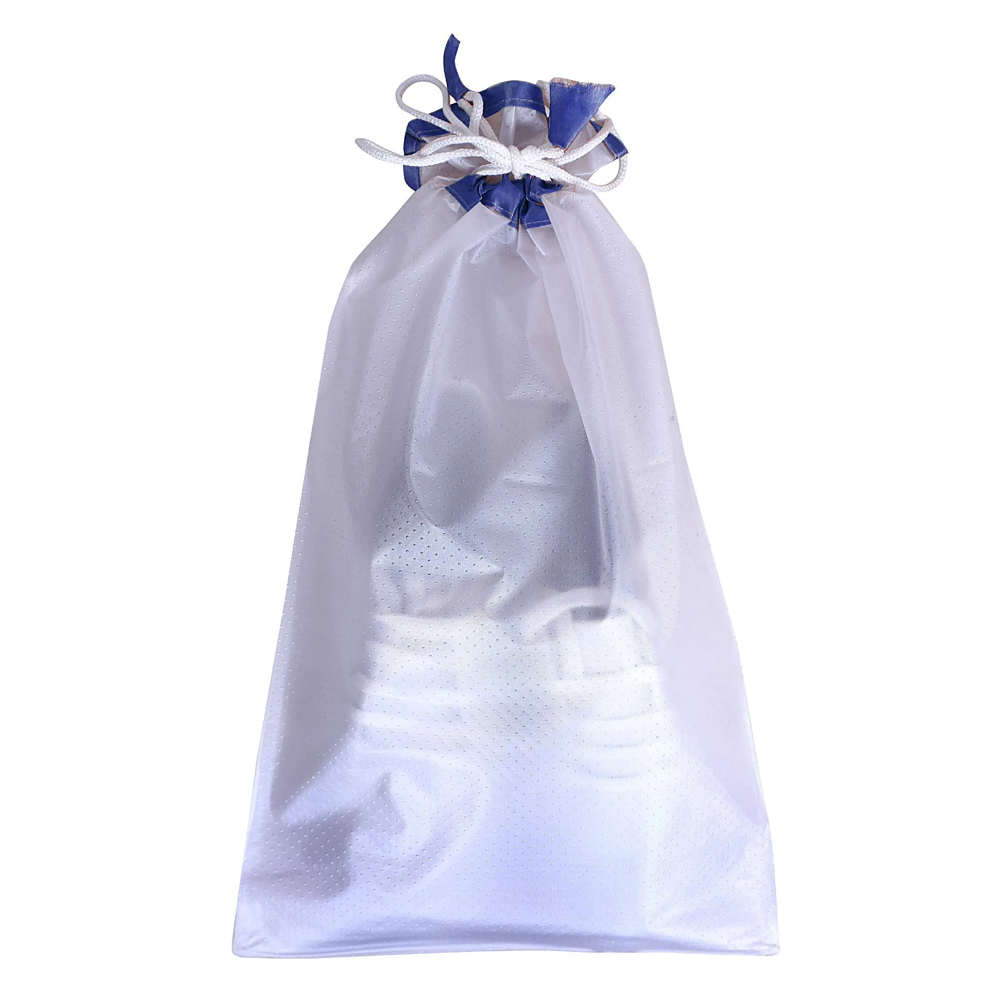 Kuber Industries 6 Piece Waterproof PVC Travel Shoe Cover, String Bag Organizer, White -CTMTC039538