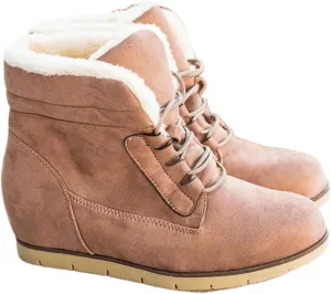 Ladmiple Snow Boots For Women Wide Width Lace Up Winter Boots Warm Ankle Booties Fashion Fur Lined Outdoor Combat Shoes