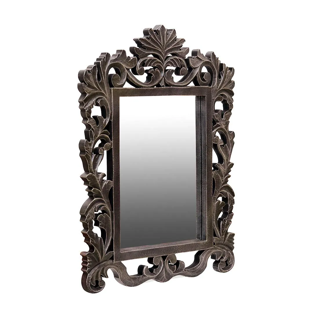 Medieval Arts Brass Fitted Decorative Wall Hanging Mirror for Home Decor Living Room, Bedroom & Hall (Black)