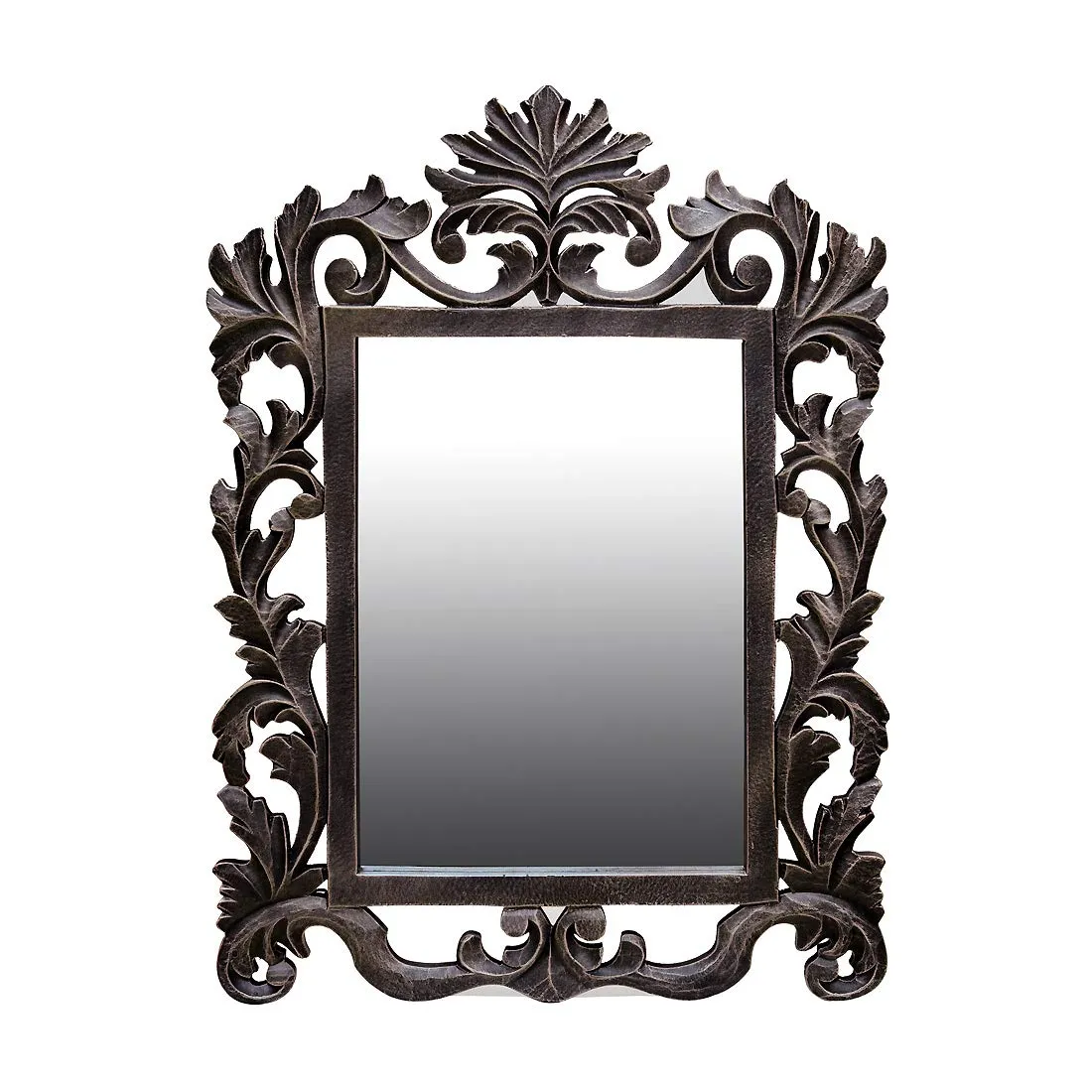 Medieval Arts Brass Fitted Decorative Wall Hanging Mirror for Home Decor Living Room, Bedroom & Hall (Black)