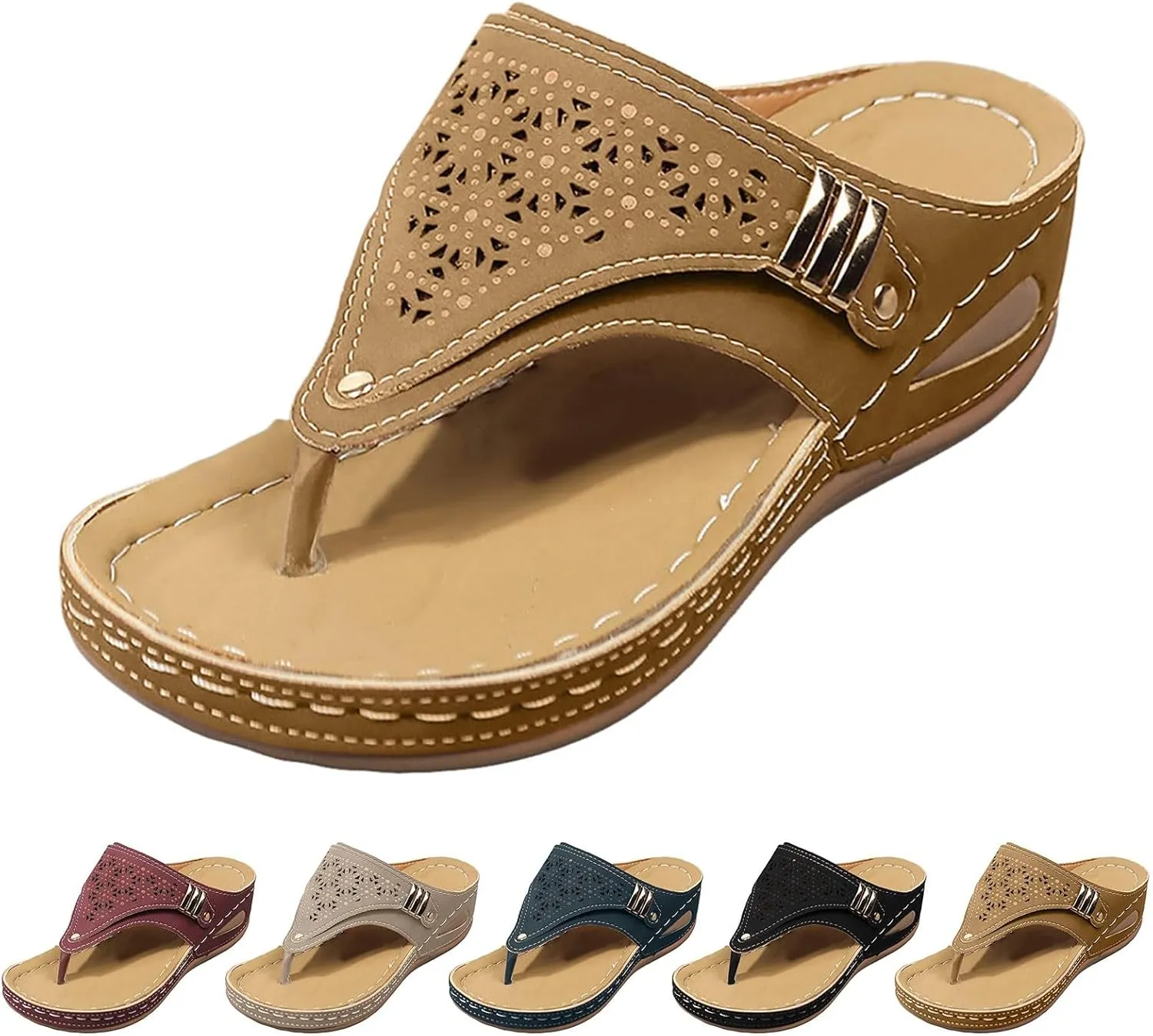 Sandals for Women Womens Arch Support Flip Flops Beach Sandals for Woman Comfortable Summer Beach Thong Sandals