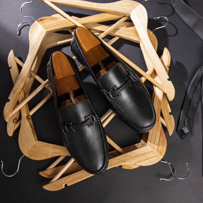 Weavingluxe Leather Slip On Loafers