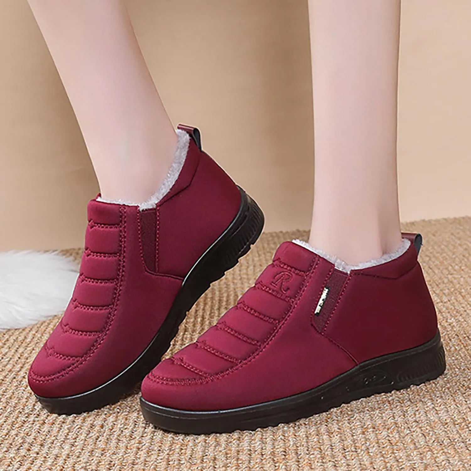 Womens Winter Snow Boots Ankle Boots for Women Insulated Warm Winter Shoes Anti-Slip Slip On Walking Boots Comfortable Outdoor Boot Fahion Sneakers Platform Boots Cozy Cute Boots